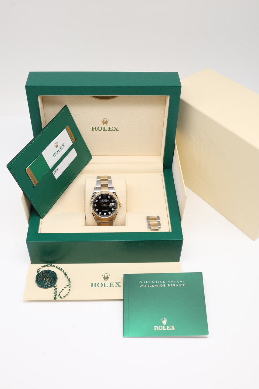 Rolex Datejust 36 Diamond Dial Stahl/Gold Automatik 126233 - Papiere und oder Lieferumfang