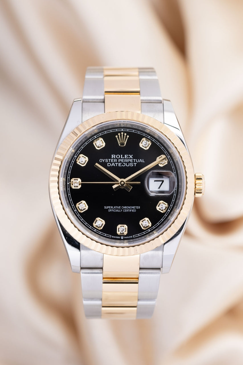 Rolex Datejust 36 Diamond Dial Stahl/Gold Automatik 126233 - Thumbnail