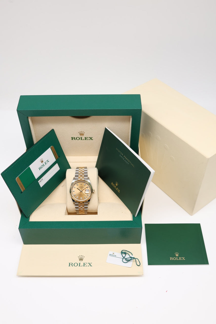 Rolex Datejust 36 Automatik Stahl/Gold Diamond  126234 - Detailansicht 8