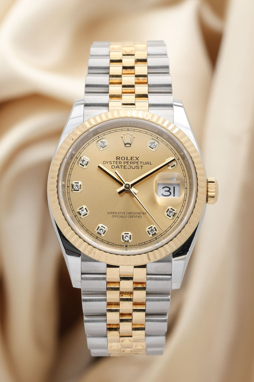 Rolex Datejust 36 Automatik Stahl/Gold Diamond  126234 - Thumbnail