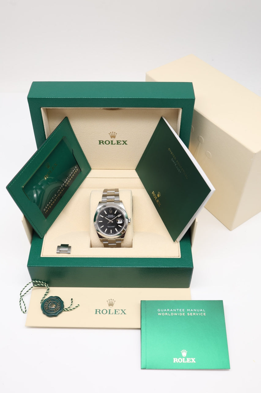 Rolex Datejust 41 Automatik Herrenuhr Schwarz LC100 126300 - Papiere und oder Lieferumfang