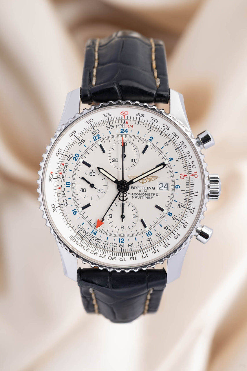 Breitling Navitimer World GMT 46mm Automatik Herrenuhr A24322 - Thumbnail
