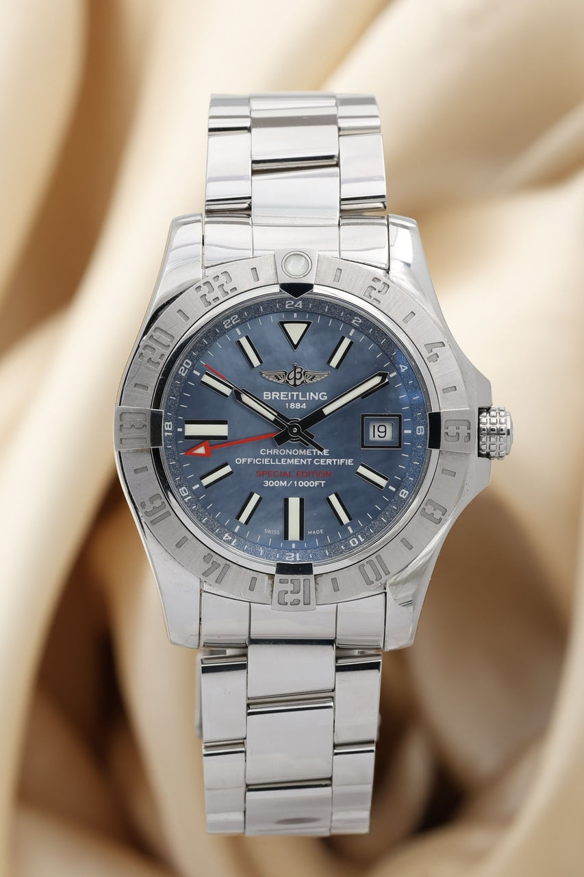 Breitling Avenger II GMT Perlmutt-Blatt 43mm Automatik A32390 - Thumbnail