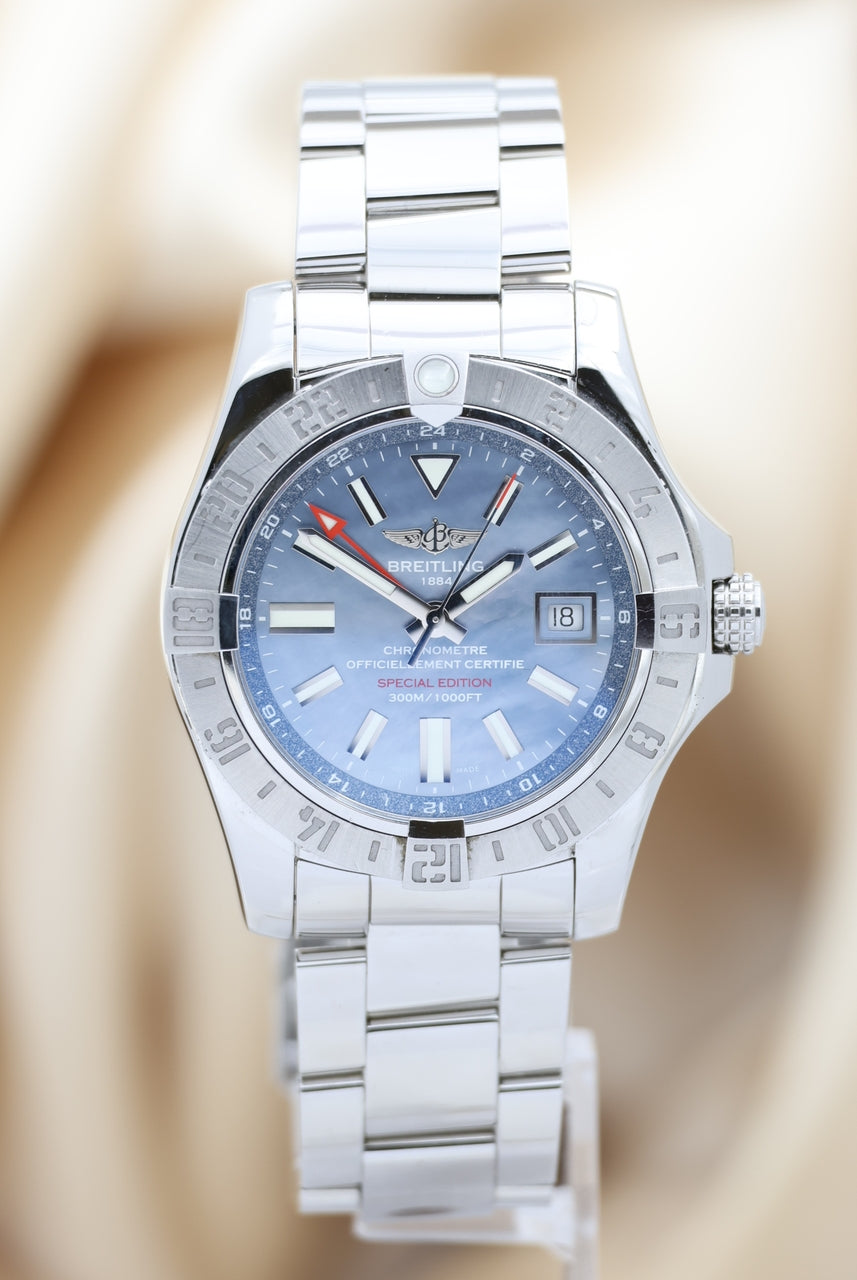 Breitling Avenger II GMT Perlmutt-Blatt 43mm Automatik A32390 - Thumbnail