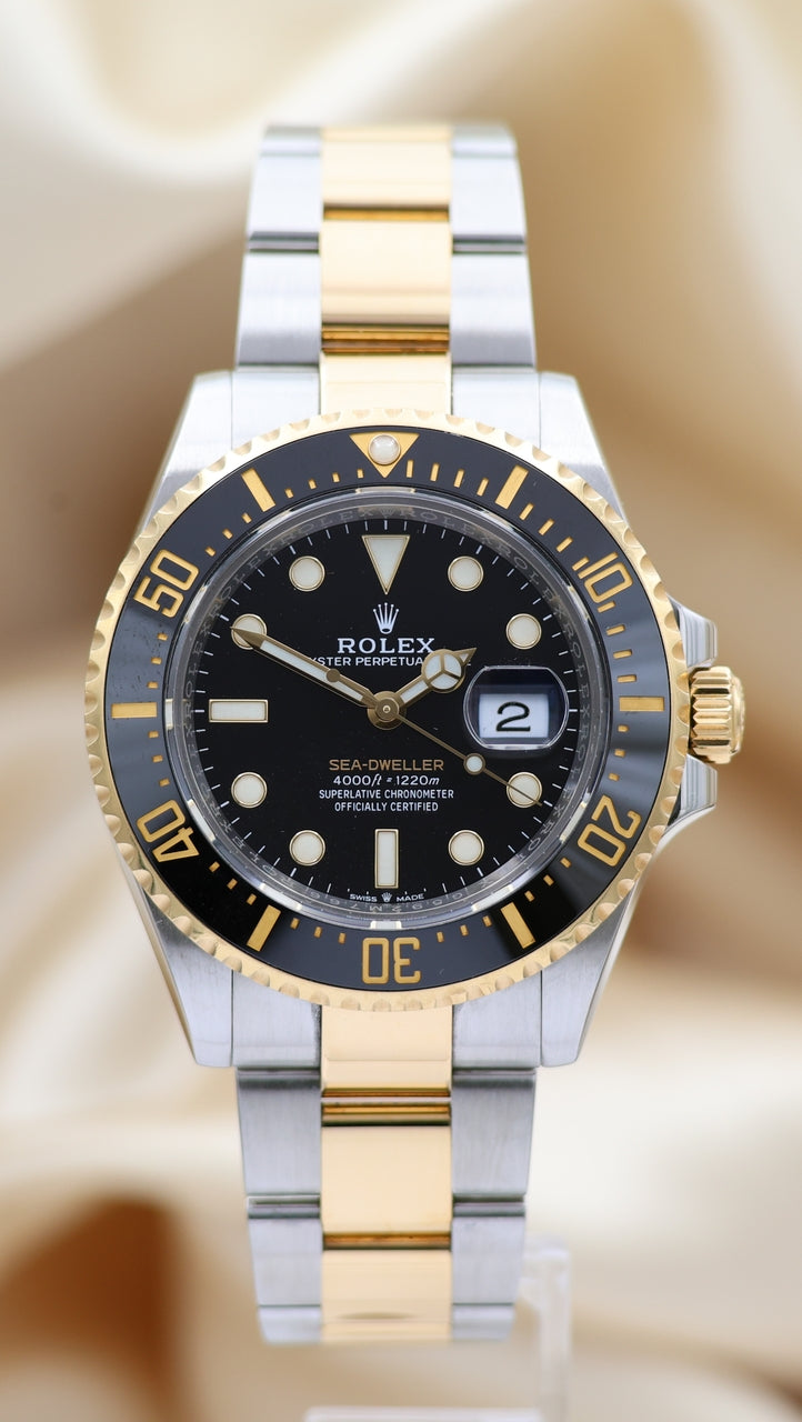 Rolex Sea-Dweller Stahl/Gold Automatik Schwarz	 126603 Box + og. Papiere