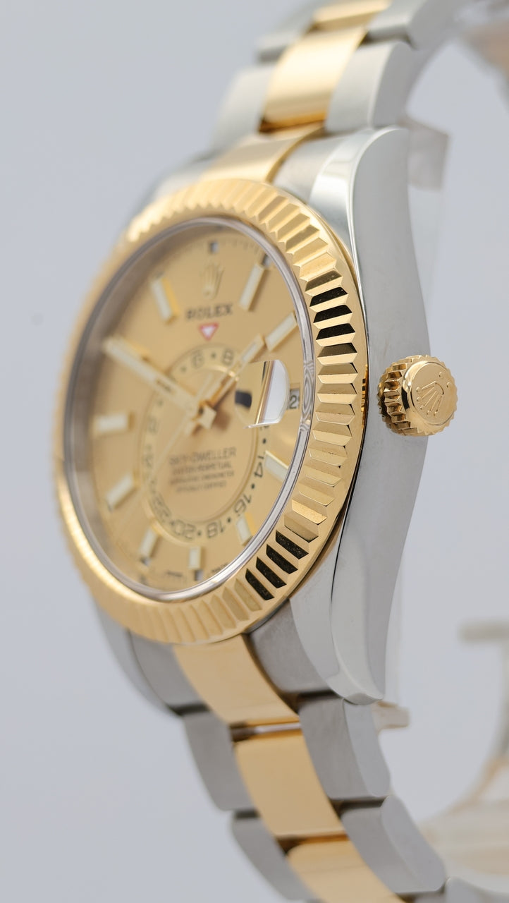 Rolex Oyster Perpetual Sky-Dweller Stahl/Gold Automatik 326933 Box + og. Papiere