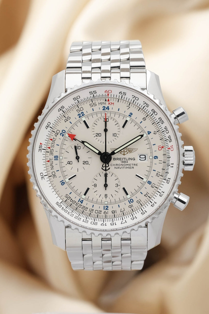 Breitling Navitimer World GMT 46mm Automatik Herrenuhr A24322 - Thumbnail