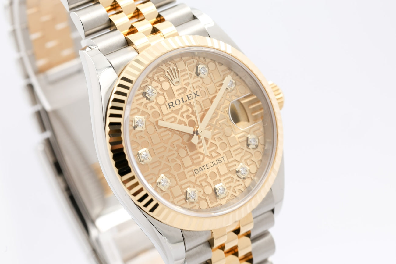 Rolex Datejust 36 Diamond Dial Stahl/Gold Jubilee 126233 - Detailansicht 5