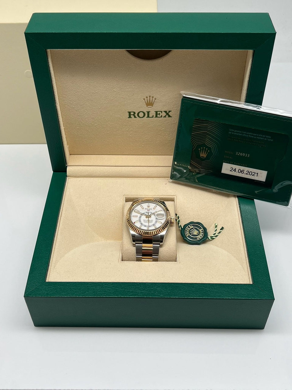 Rolex Sky-Dweller Automatik Herrenuhr Stahl/Gold 42mm 326933 - Papiere und oder Lieferumfang