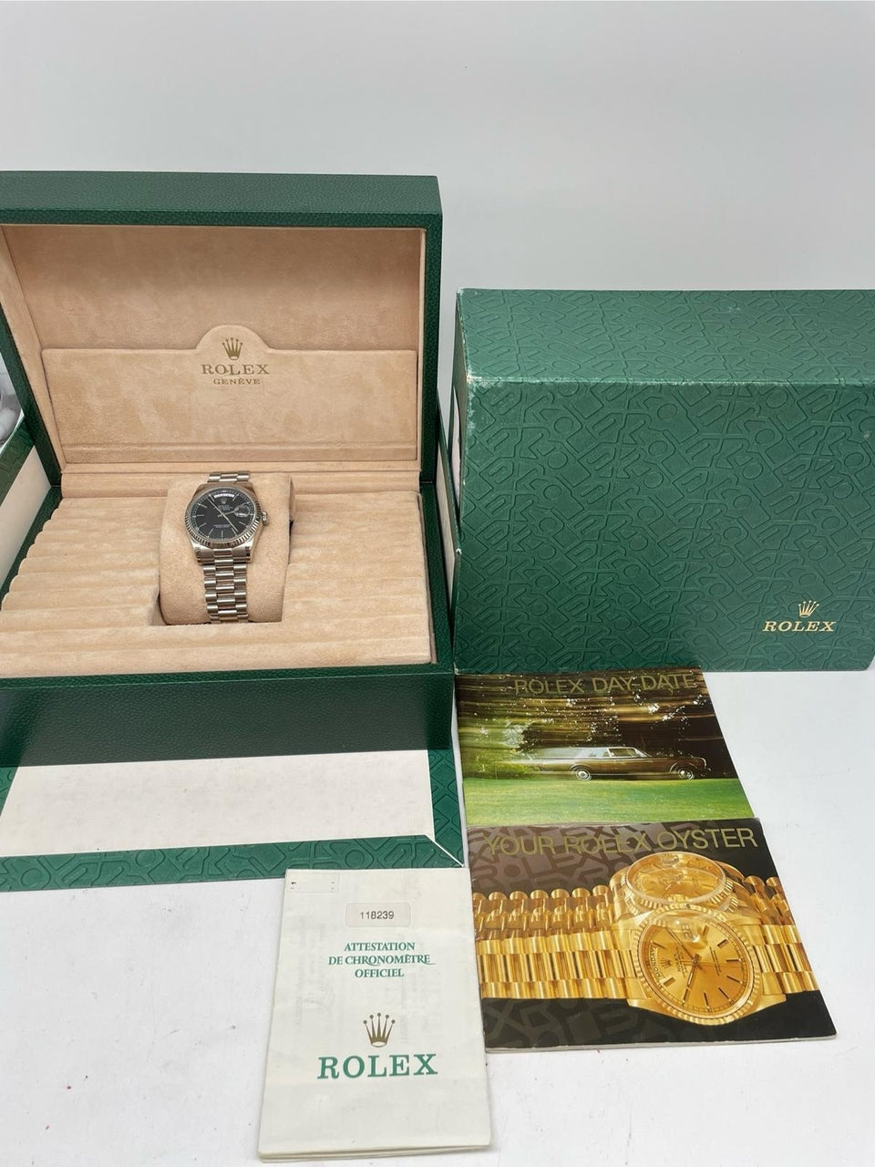 Rolex  Day-Date 36 Weißgold Automatik Herrenuhr  118239 - Papiere und oder Lieferumfang