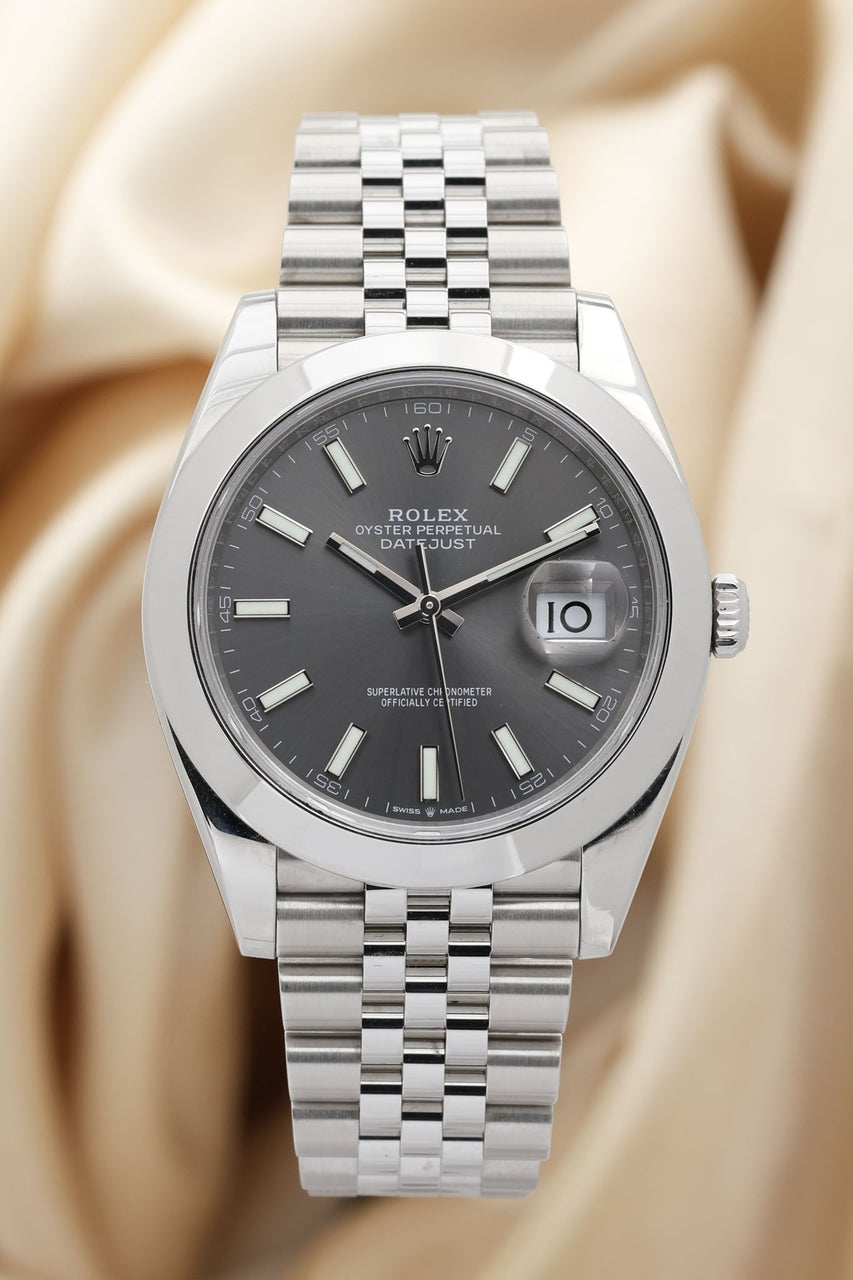 Rolex Datejust 41mm Automatik Herrenuhr Grau Jubilee 126300 - Thumbnail