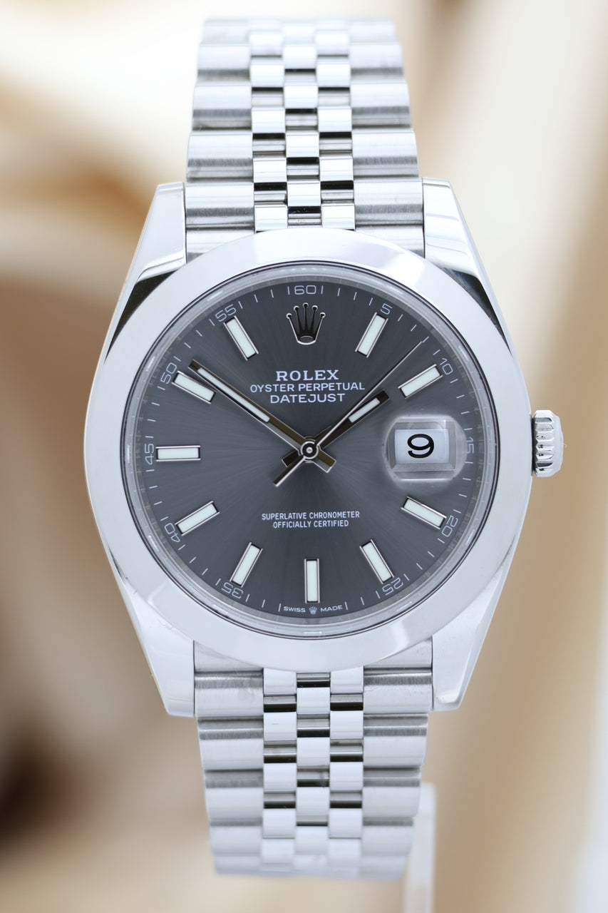 Rolex Datejust 41mm Automatik Herrenuhr Grau Jubilee 126300 - Thumbnail