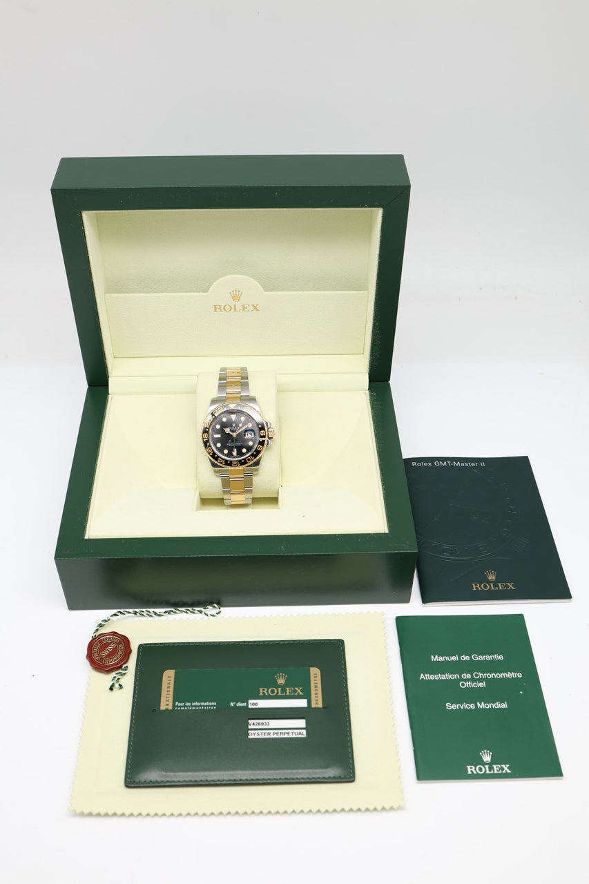 Rolex GMT-Master II Stahl/Gold 40mm Herrenuhr 116713LN - Papiere und oder Lieferumfang