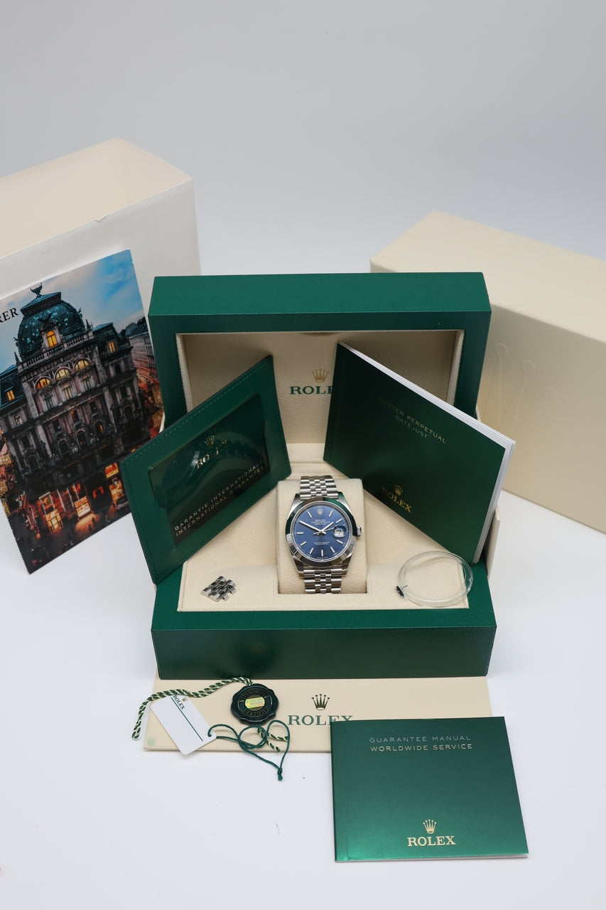 Rolex Datejust 41mm Automatik ,,Blau" Jubilee 126300 - Papiere und oder Lieferumfang