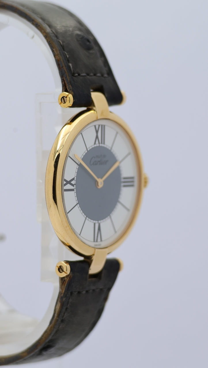 Cartier Vermeil Must Quarz Damenuhr 590003 Original Papiere