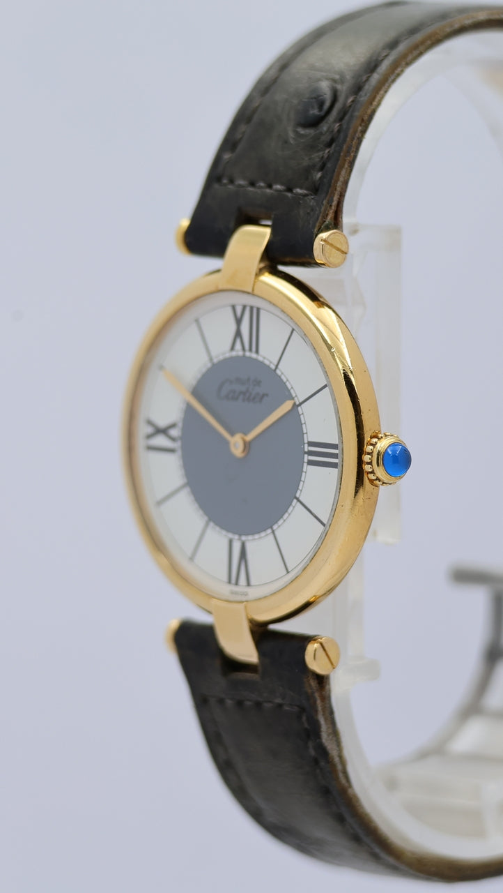 Cartier Vermeil Must Quarz Damenuhr 590003 Original Papiere
