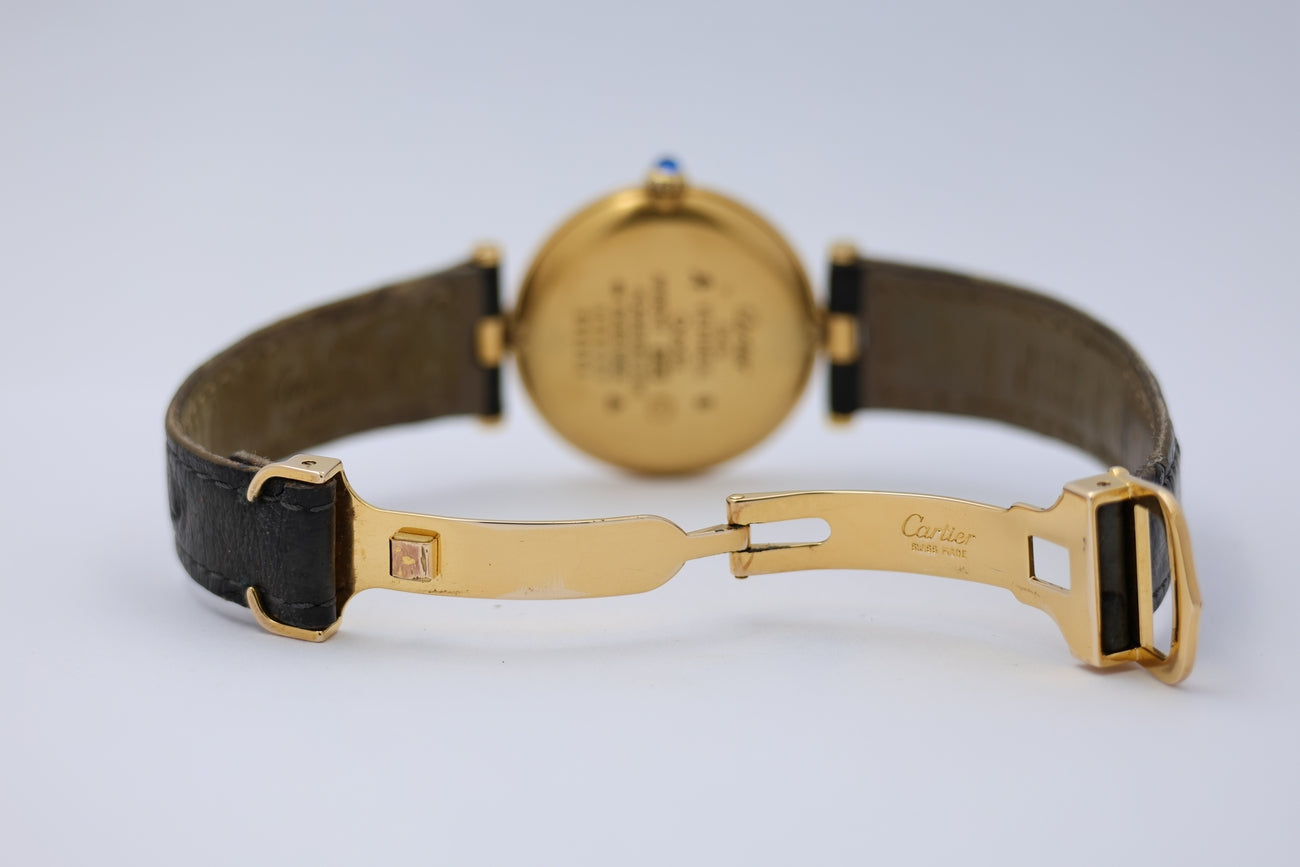 Cartier Vermeil Must Quarz Damenuhr 590003 Original Papiere