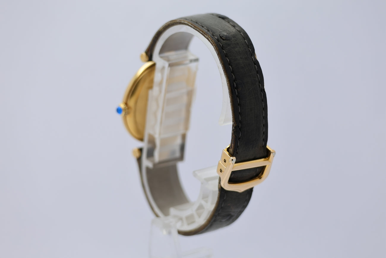 Cartier Vermeil Must Quarz Damenuhr 590003 Original Papiere