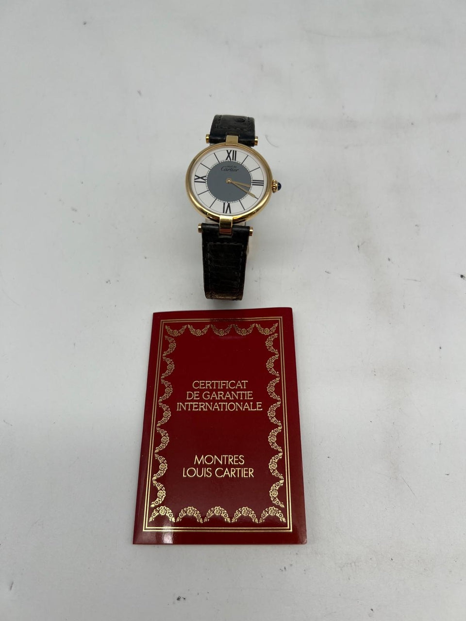 Cartier Vermeil Must Quarz Damenuhr 590003 Original Papiere