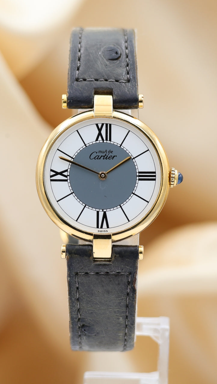 Cartier Vermeil Must Quarz Damenuhr 590003 Original Papiere