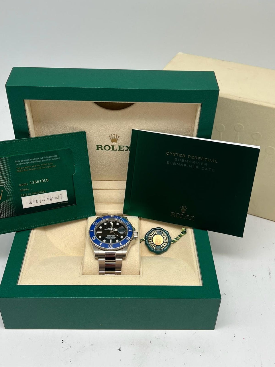 Rolex Submariner Date Automatik Herrenuhr Weißgold 41mm 126619LB - Papers and documentation