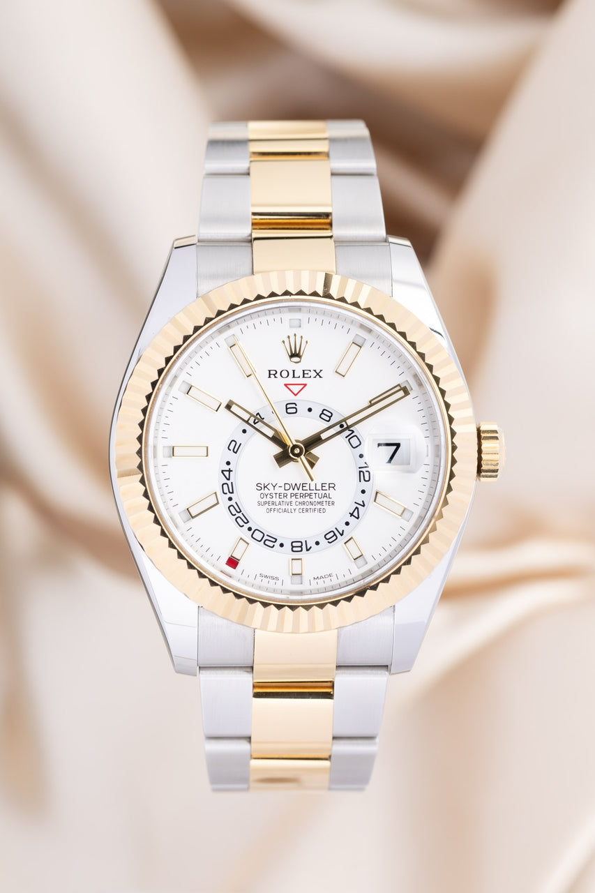 Rolex Sky-Dweller Automatik Herrenuhr Stahl/Gold Weiß 326933 - Thumbnail