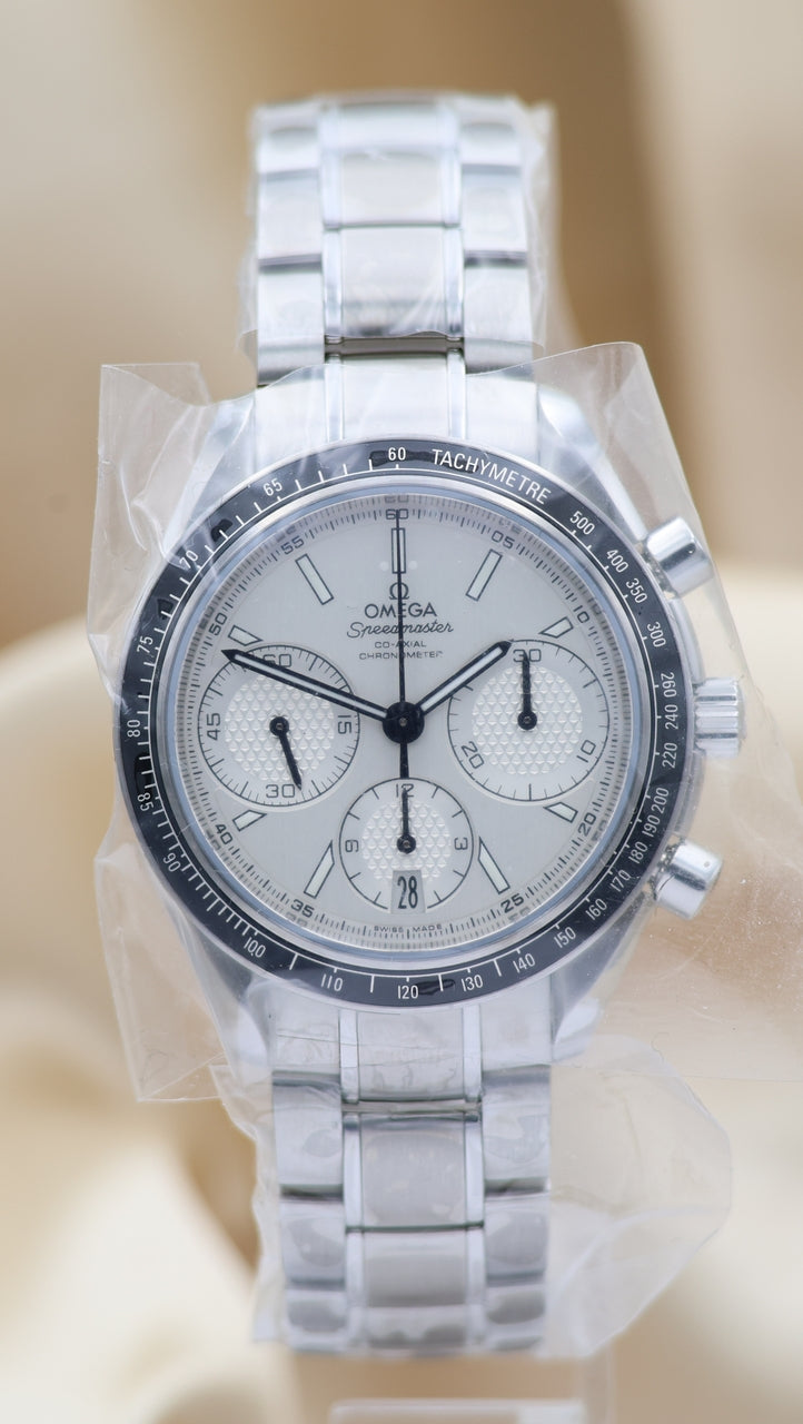 Omega Speedmaster Racing Automatik Herrenuhr Weiß NEU 32630405002001 Box + og. Papiere