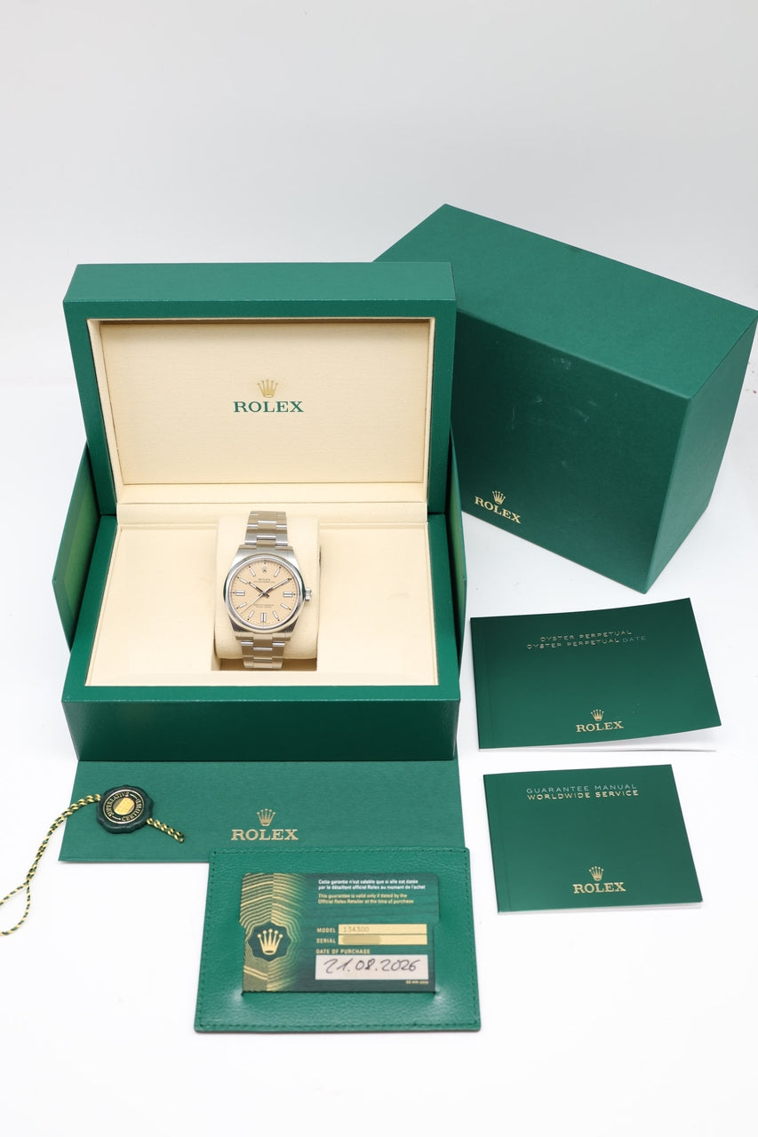 Rolex Oyster Perpetual 41 Automatik Herrenuhr Beige" 134300 - Papiere und oder Lieferumfang