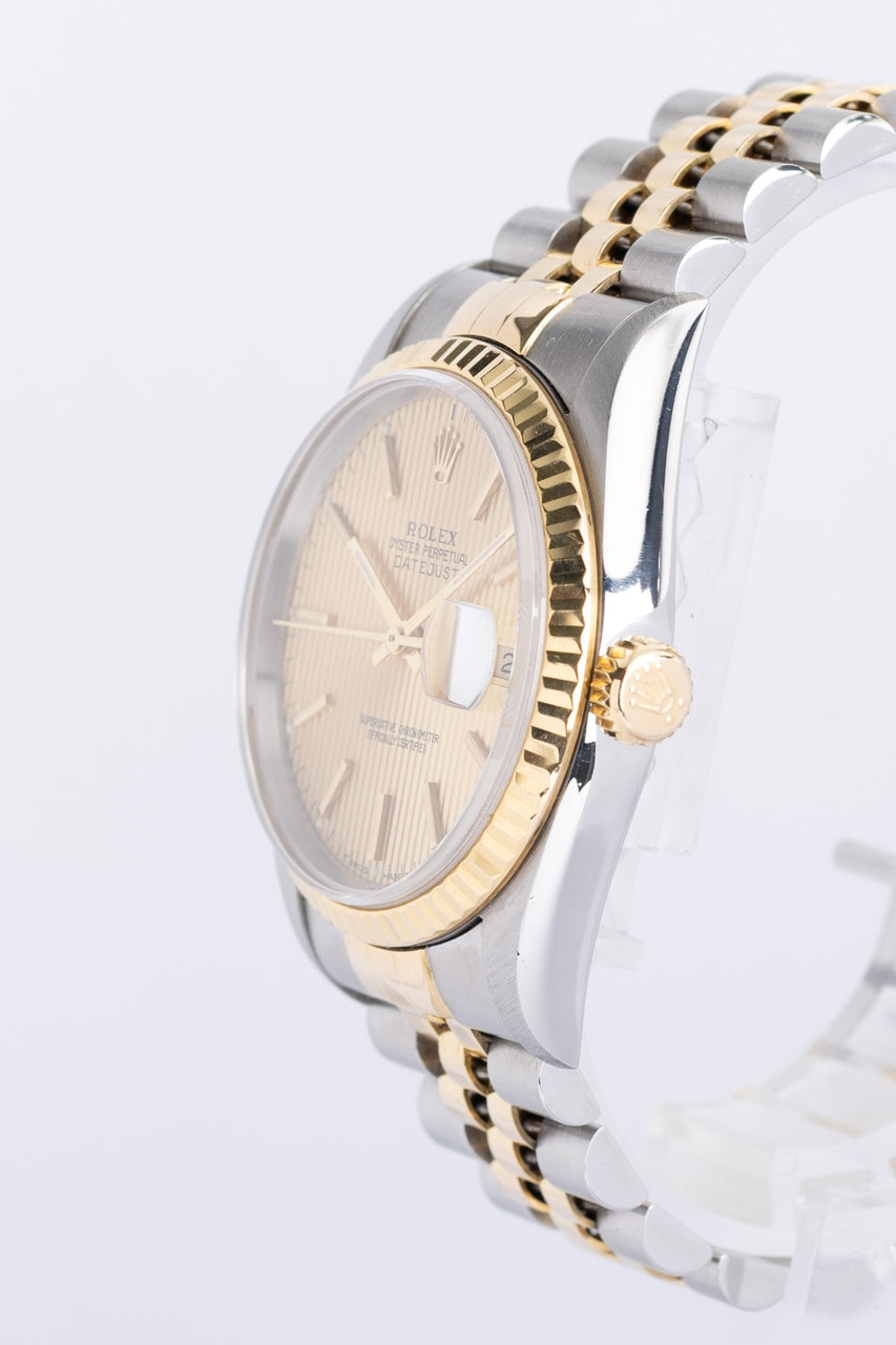 Rolex Datejust Stahl/Gold Tapestry Dial 36mm Automatik 16233 - Detailansicht 2