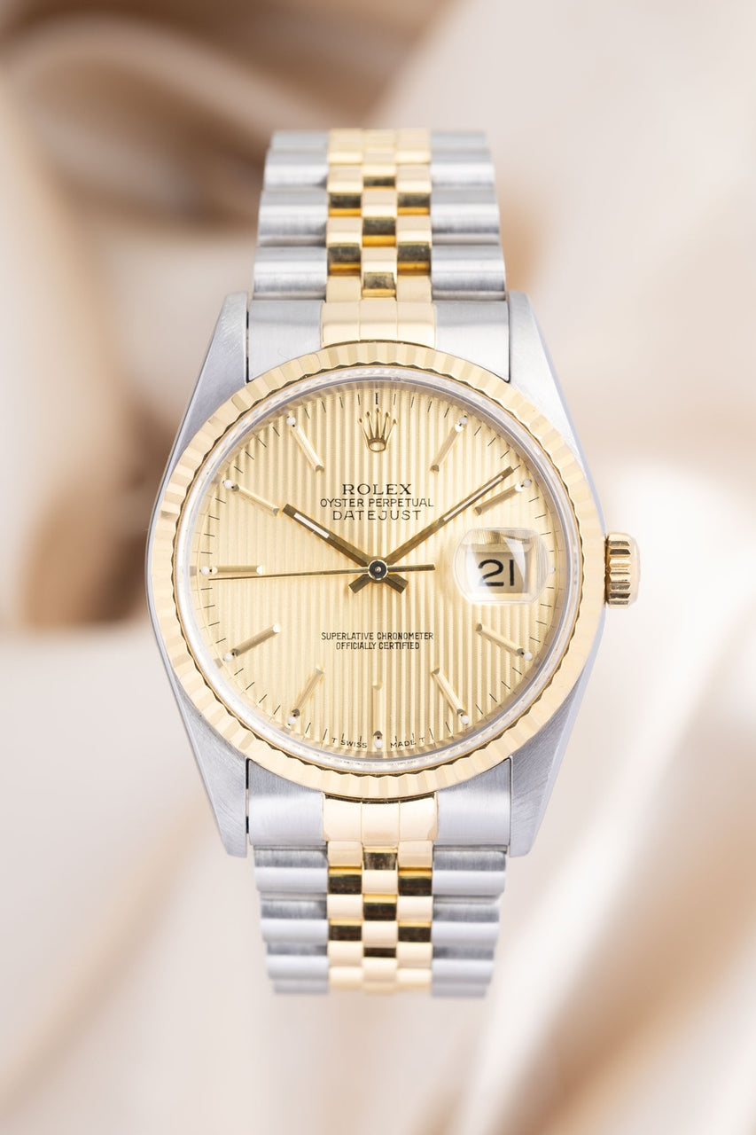 Rolex Datejust Stahl/Gold Tapestry Dial 36mm Automatik 16233 - Thumbnail