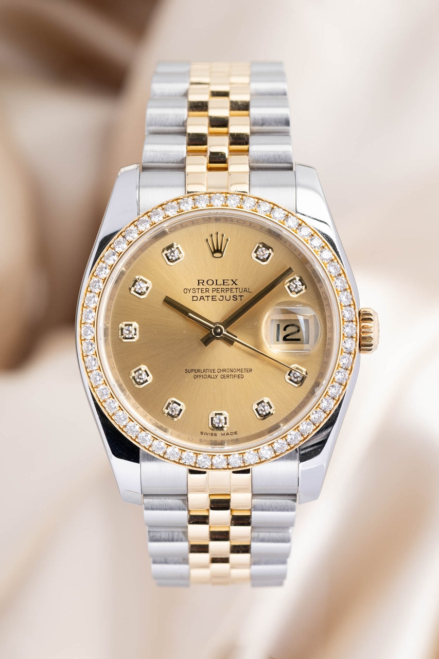 Rolex Datejust 36 Stahl/Gold "Diamond Dial/Bezel" Gold Automatik 116243 - Thumbnail