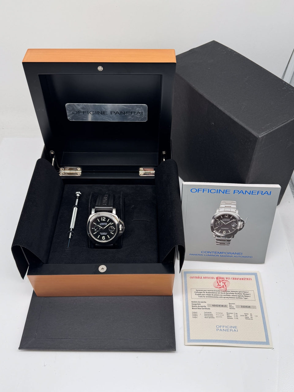 Panerai Luminor Marina Automatik Herrenuhr 44mm PAM00104 - Papiere und oder Lieferumfang