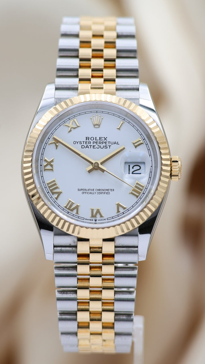 Rolex Datejust 36 Stahl/Gold Automatik Weiß 126233 - Main product image