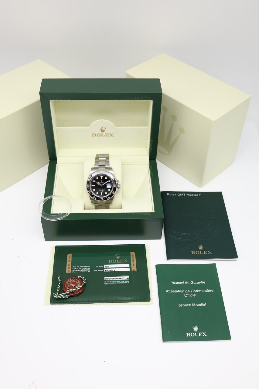 Rolex GMT-Master II 40mm Automatik Herrenuhr 116710LN - Papiere und oder Lieferumfang