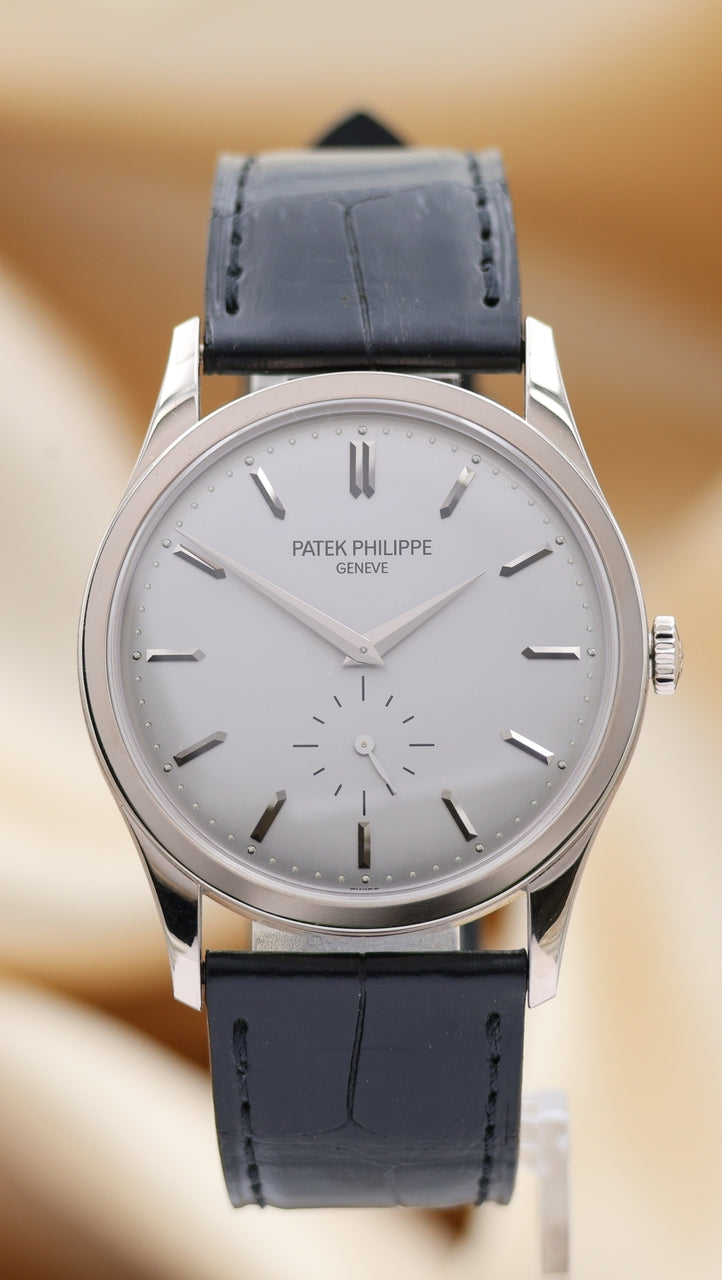 Patek Philippe Calatrava Handaufzug 37mm Weißgold 5196G-001 Box + og. Papiere