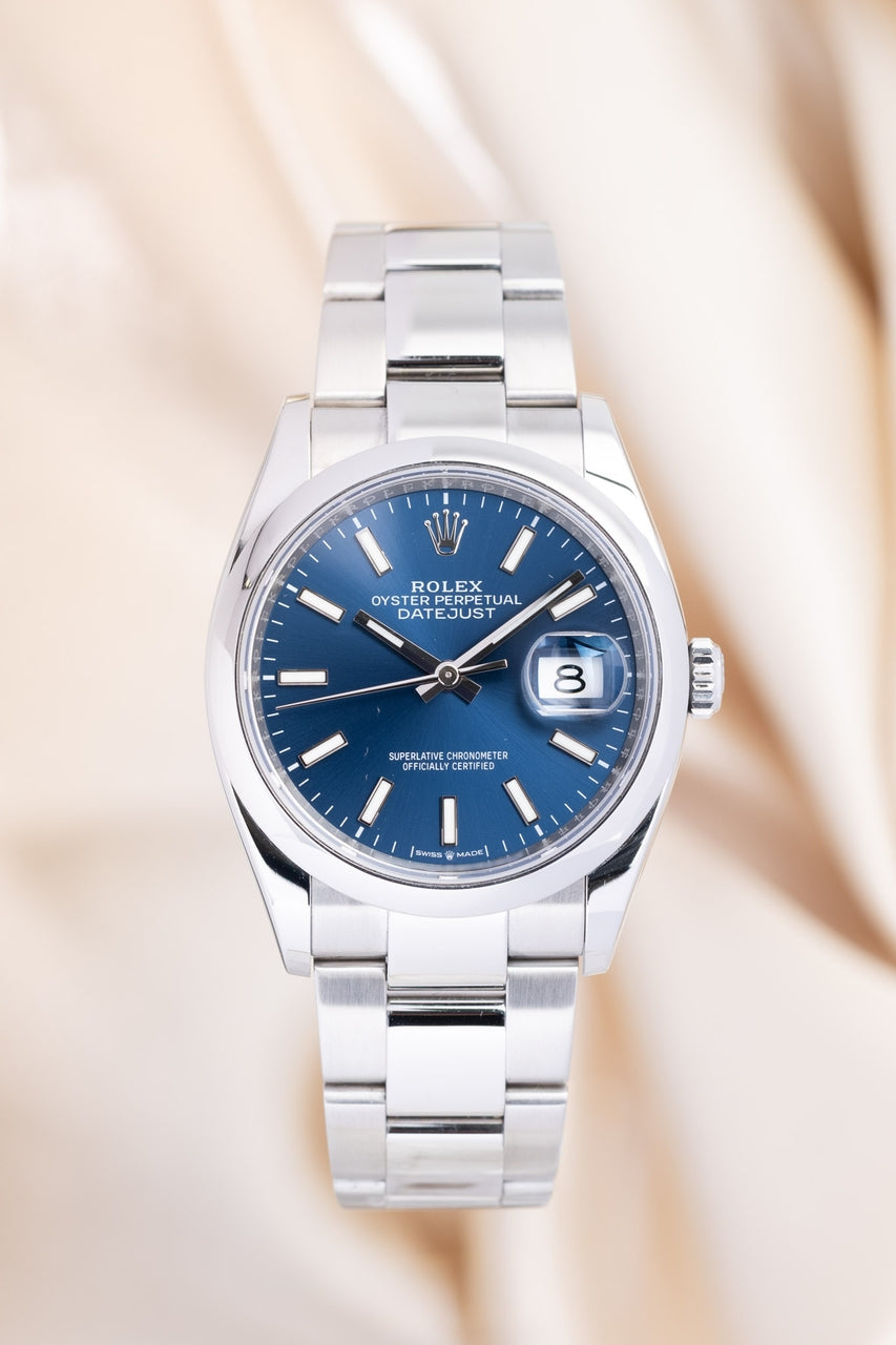Rolex Datejust 36 Ziffernblatt Blau Automatik Herrenuhr  126200 - Thumbnail