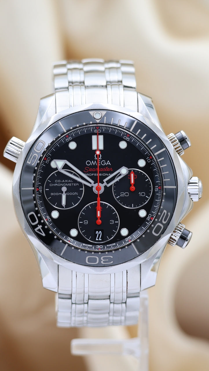 Omega Seamaster Diver 300 M Chronograph 21230425001001 Box + og. Papiere