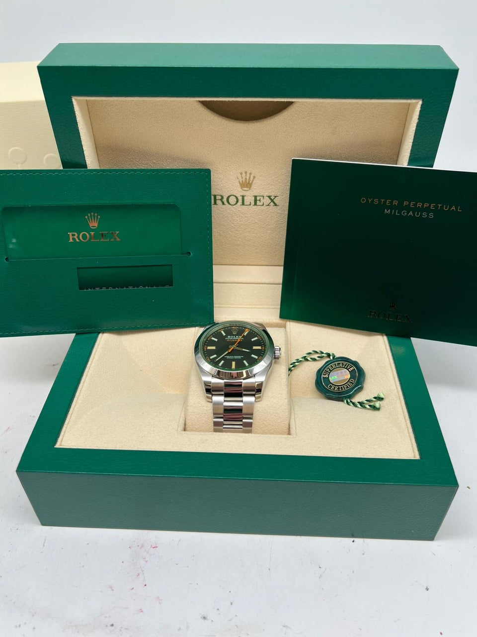 Rolex Milgauss Automatik Herrenuhr Stahl 40mm  116400GV - Papers and documentation