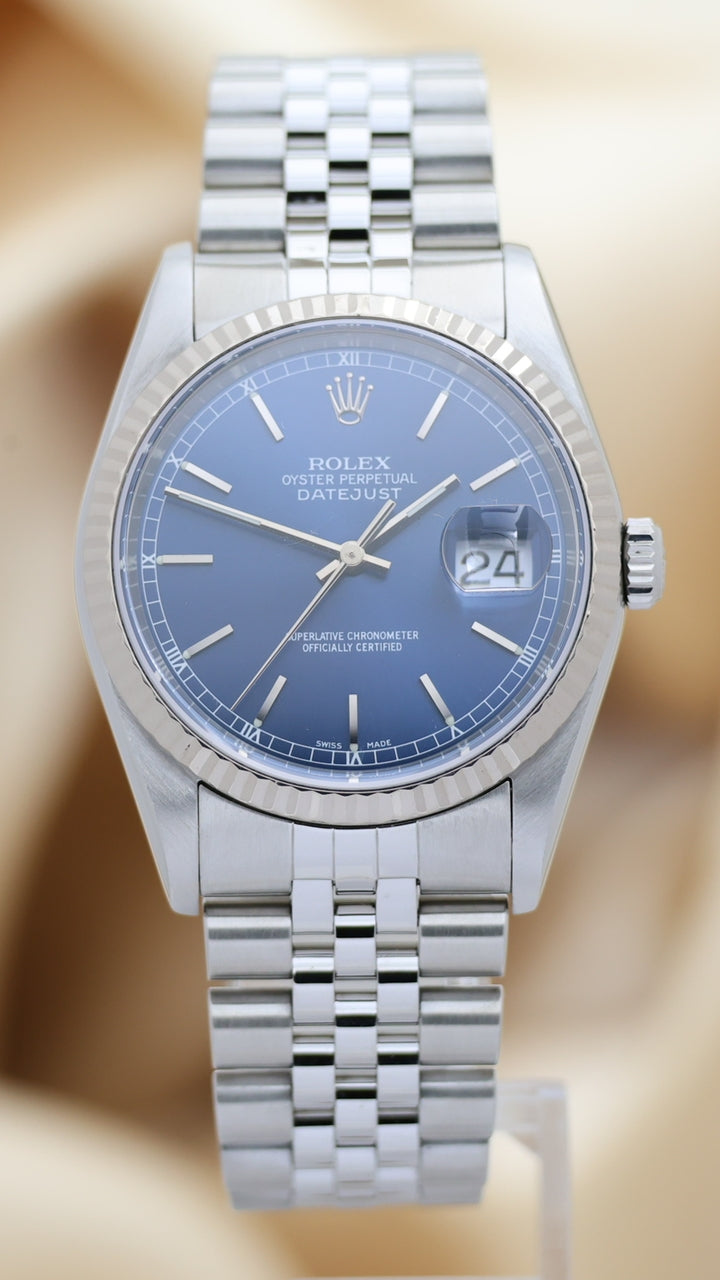 Rolex Datejust 36 Automatik Blau 16234 - Thumbnail