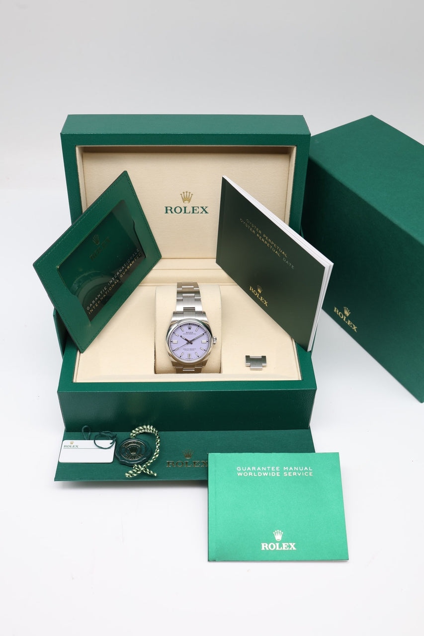 Rolex Oyster Perpetual 'Lavender' 36mm Automatik  126000 - Papiere und oder Lieferumfang