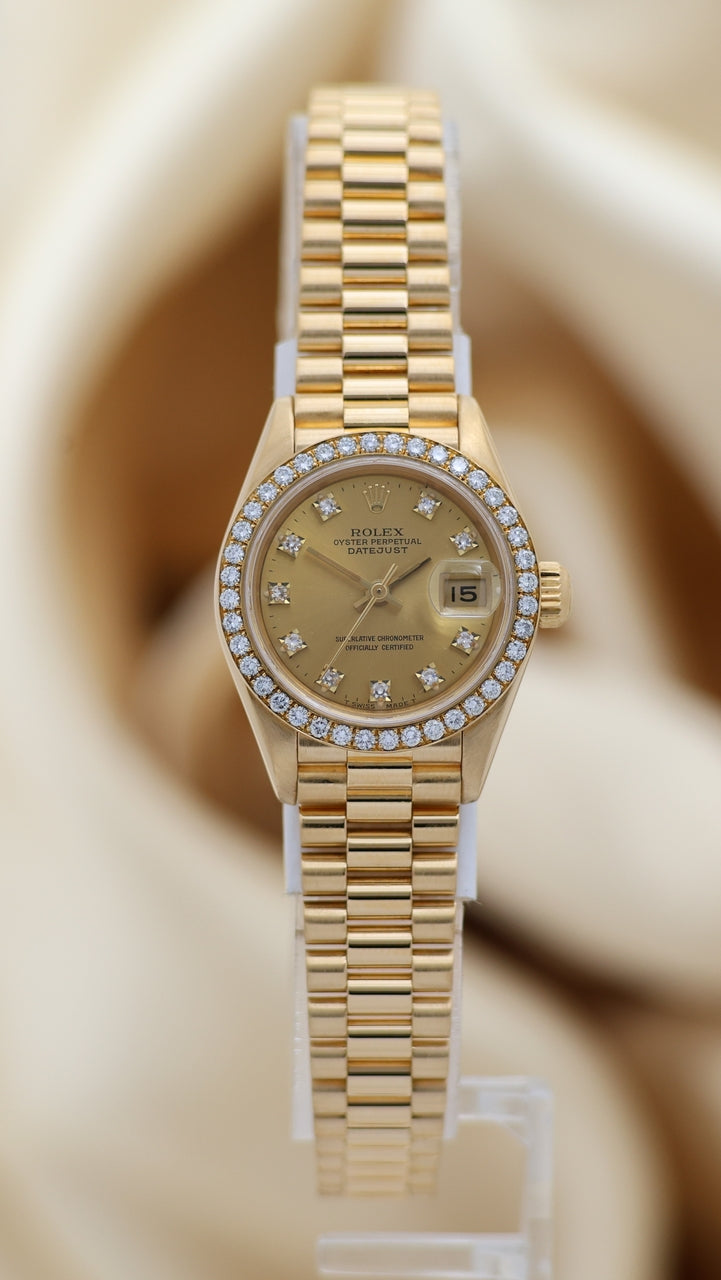 Rolex Lady Datejust 26 Factory Diamond Dial LC100 69138 - Thumbnail