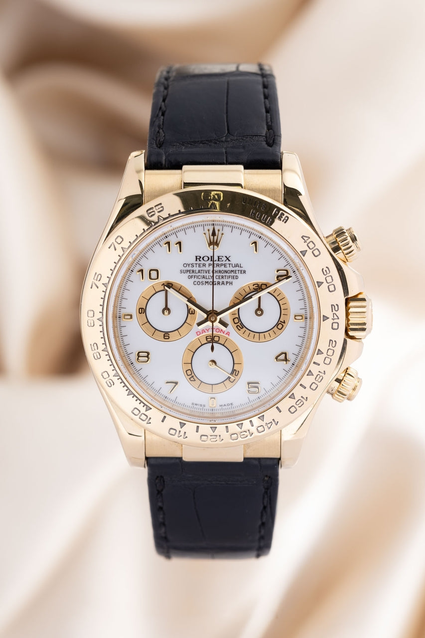 Rolex Daytona Automatik Gelbgold Lederband SERVICE 116518 - Thumbnail