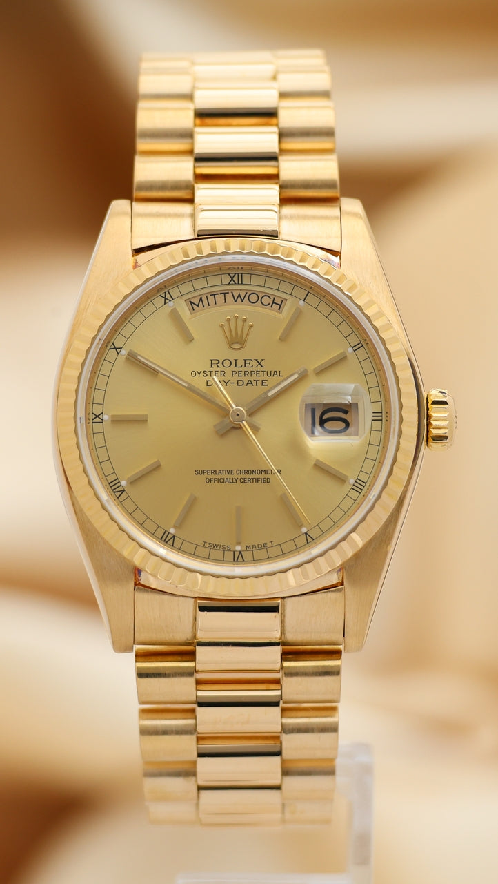 Rolex Day-Date 36 Gelbgold Automatik Herrenuhr LC100 18038 - Thumbnail