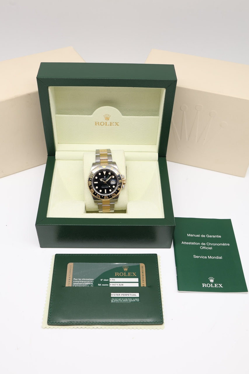 Rolex GMT-Master II Stahl/Gold 40mm Herrenuhr 116713LN - Papiere und oder Lieferumfang