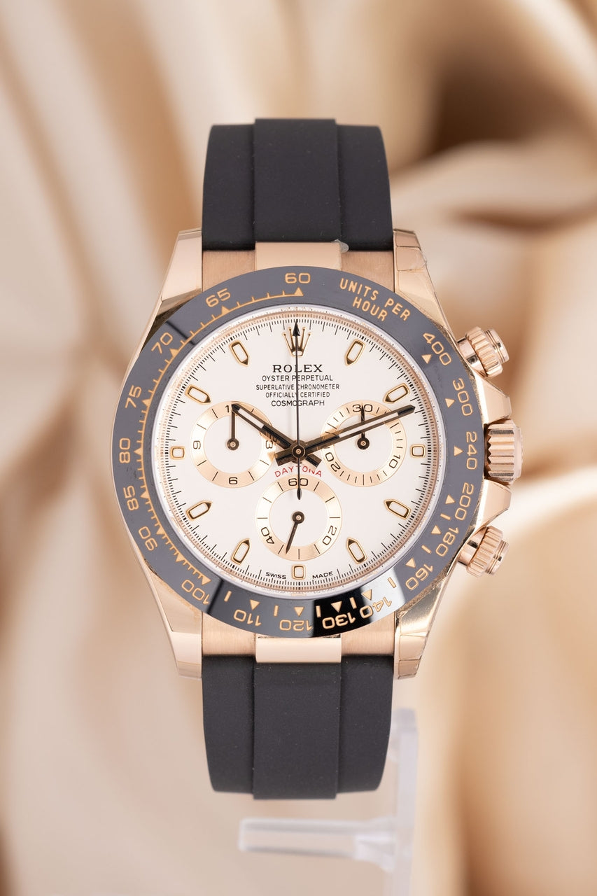 Rolex Daytona Automatik Roségold Oysterflex 40mm Ivory 116515LN - Thumbnail