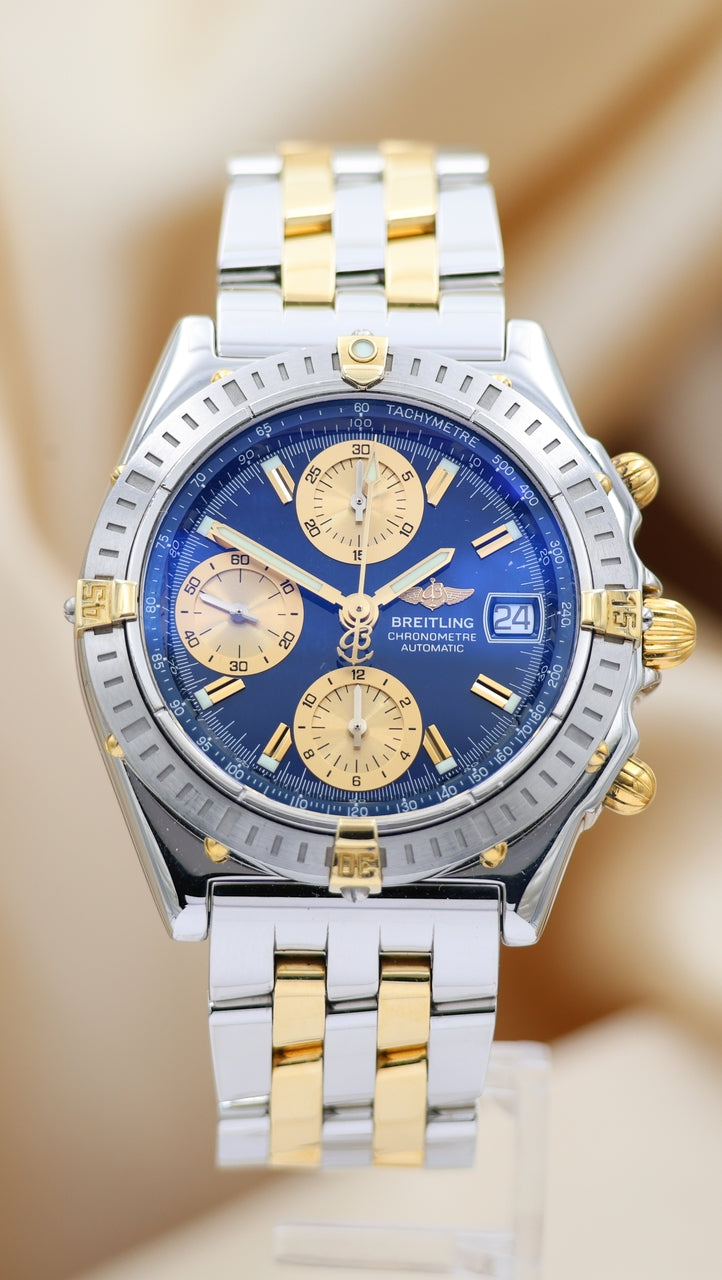 Breitling Chronomat Stahl/Gold Automatik Blau B13352