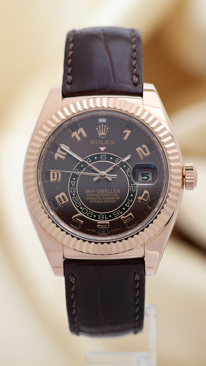 Rolex Sky-Dweller Rose Gold Chocolate Dial 42mm 326135 - Thumbnail