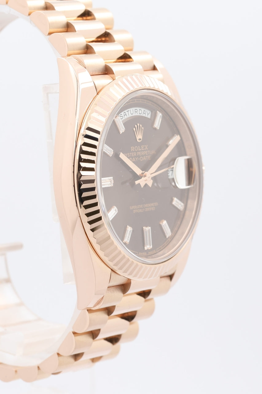 Rolex Day-Date 40 Roségold Baguette Chocolate Dial 228235 - Detailansicht 1