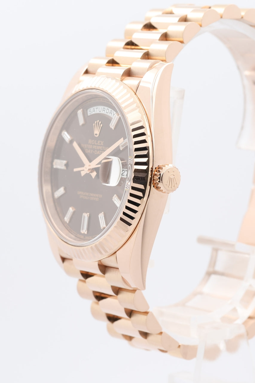 Rolex Day-Date 40 Roségold Baguette Chocolate Dial 228235 - Detailansicht 2