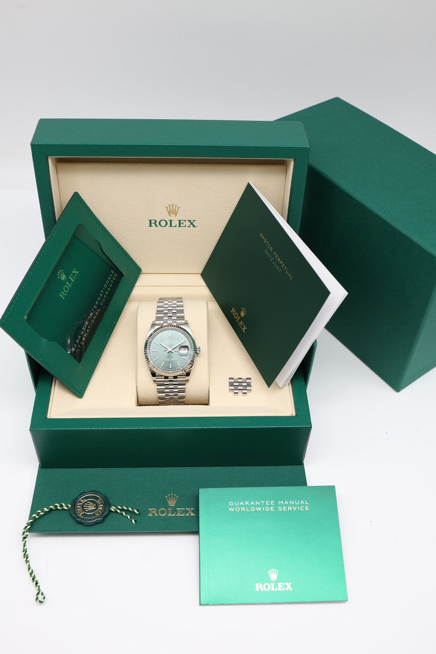 Rolex Datejust 36mm Automatik Herrenuhr Jubilee Grün 126234 - Papiere und oder Lieferumfang